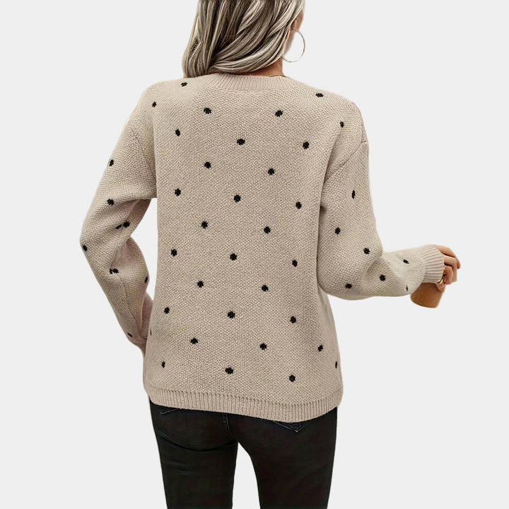 Darielle | Sophisticated Polka Dot Knitted Sweater