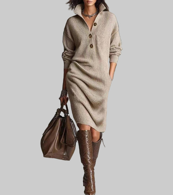 Magdaléna | Elegant Winter Dress with Buttons