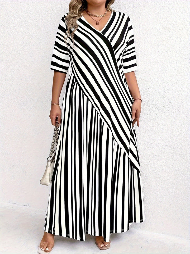 Tara | Striped Dress in Plus Sizes