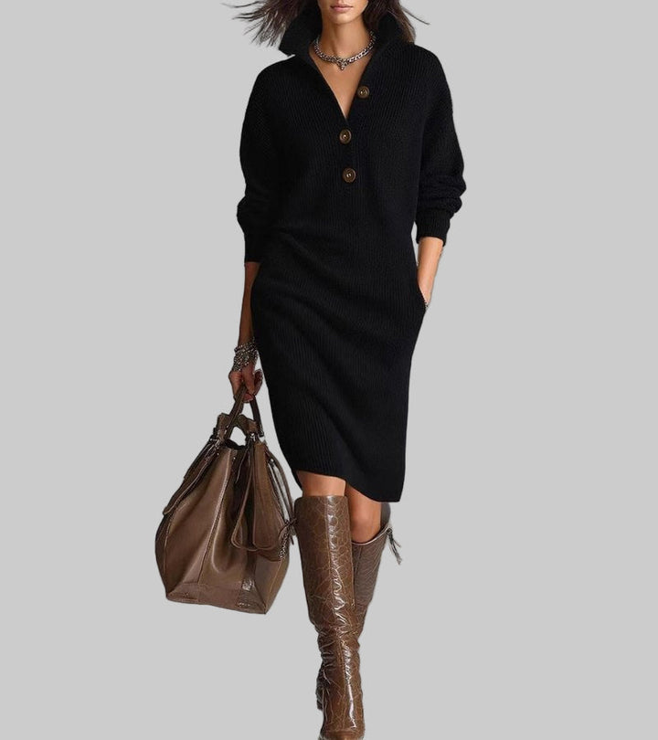 Magdaléna | Elegant Winter Dress with Buttons