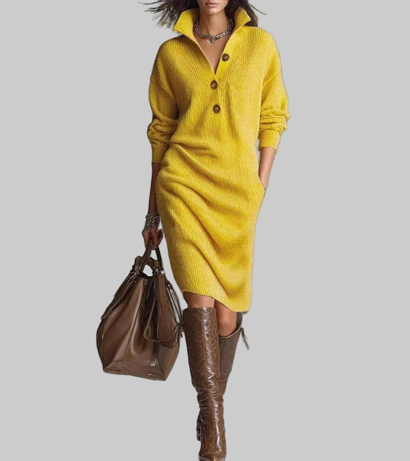 Magdaléna | Elegant Winter Dress with Buttons