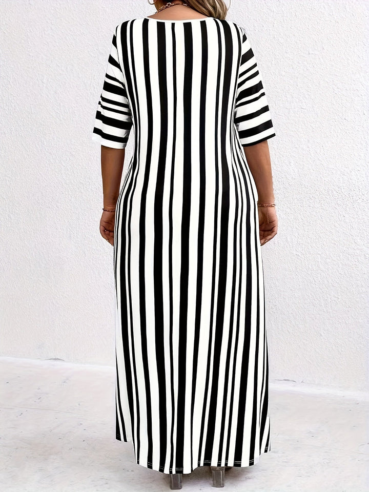 Tara | Striped Dress in Plus Sizes