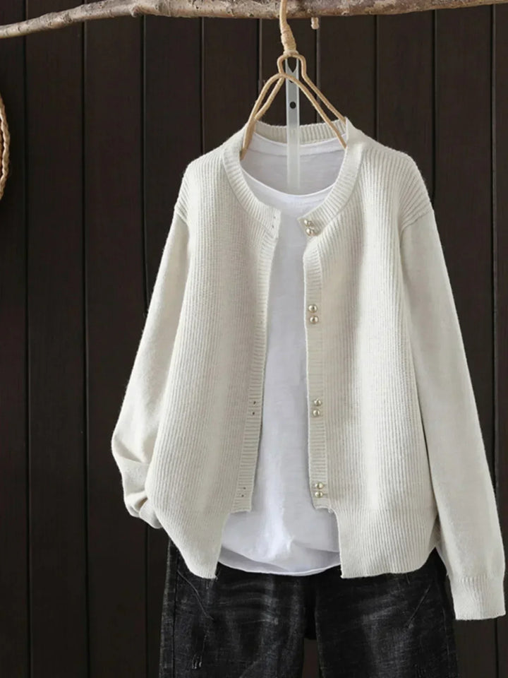 Elara | Pearl Button Cardigan